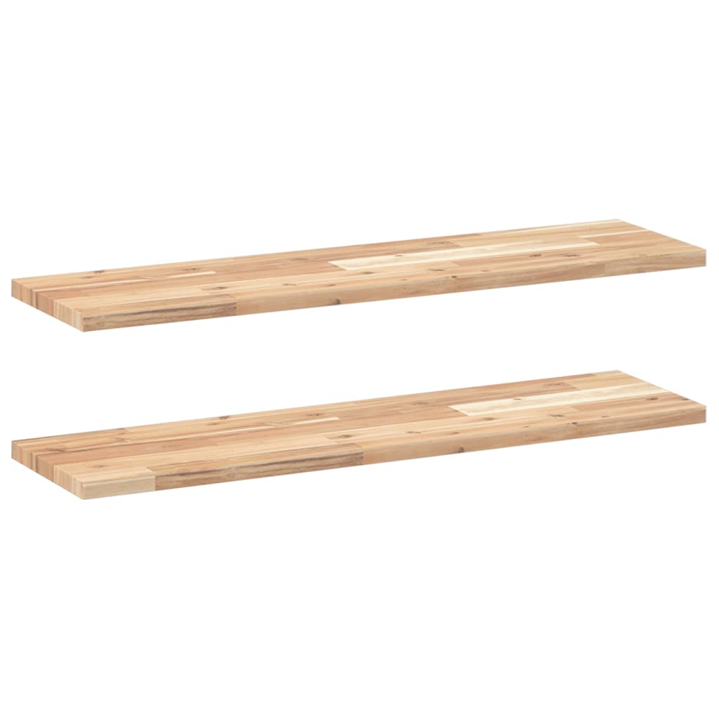 Étagères flottantes 2 pcs 80x20x2 cm acacia massif non traité - XIOS