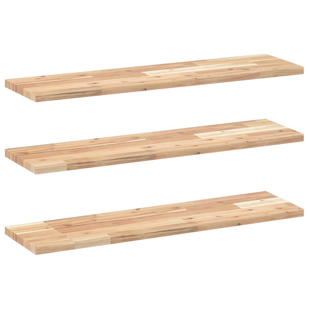 Étagères flottantes 3 pcs 80x20x2 cm acacia massif non traité - XIOS