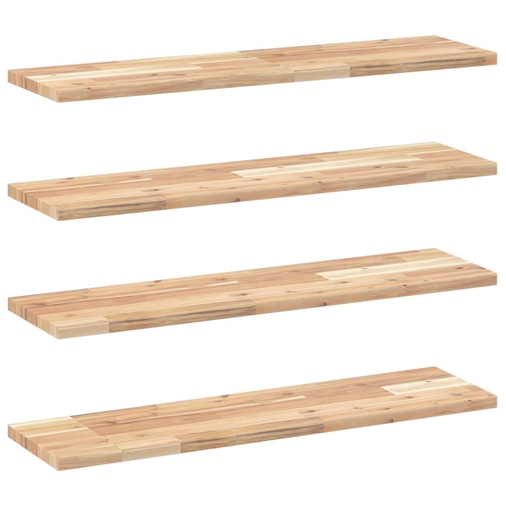 Étagères flottantes 4 pcs 80x20x2 cm acacia massif non traité - XIOS