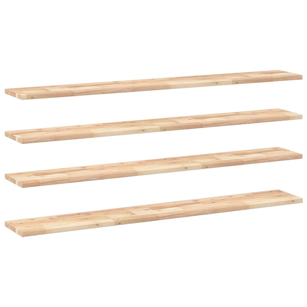 Étagères flottantes 4 pcs 120x20x2 cm acacia massif non traité