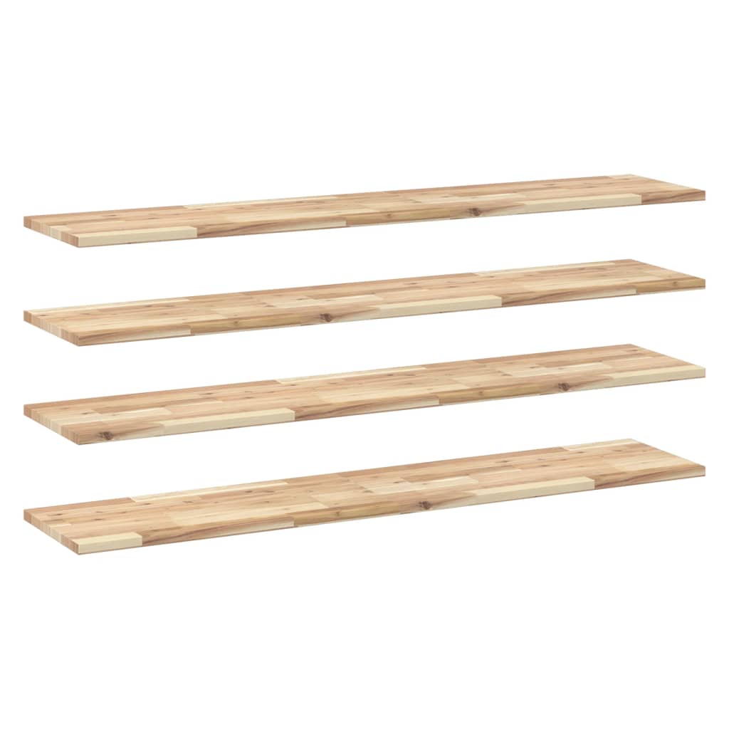 Étagères flottantes 4 pcs 120x30x2 cm acacia massif non traité - XIOS