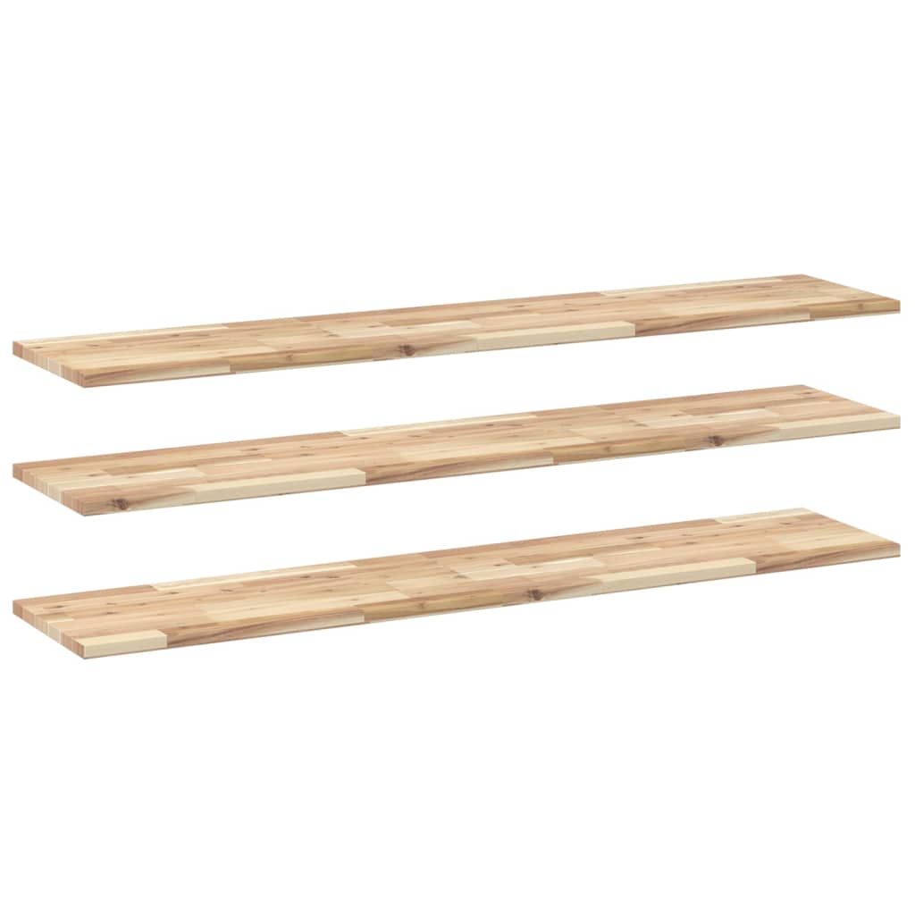Étagères flottantes 3 pcs 140x30x2 cm acacia massif non traité