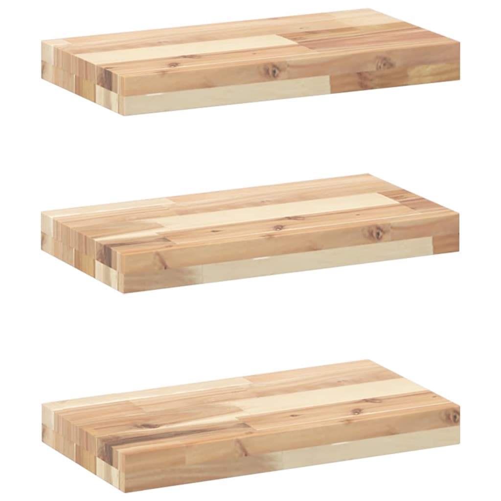 Étagères flottantes 3 pcs 40x20x4 cm acacia massif non traité - XIOS