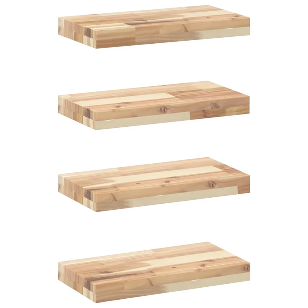 Étagères flottantes 4 pcs 40x20x4 cm acacia massif non traité - XIOS