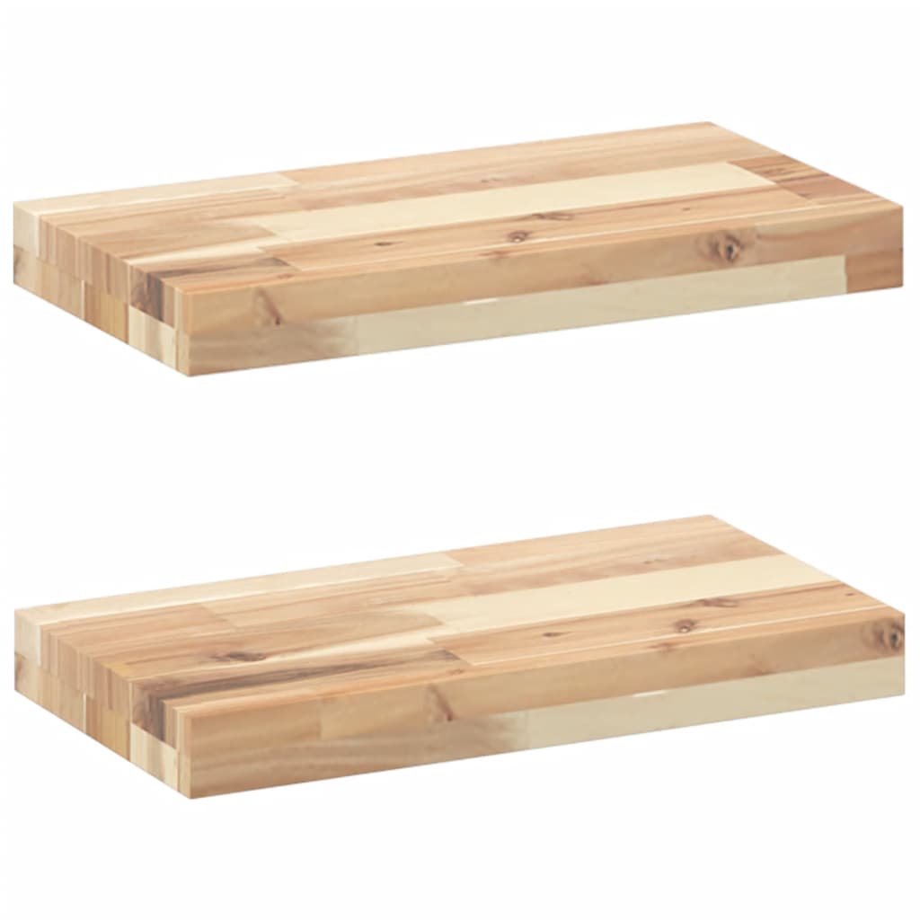 Étagères flottantes 2 pcs 60x20x4 cm acacia massif non traité - XIOS