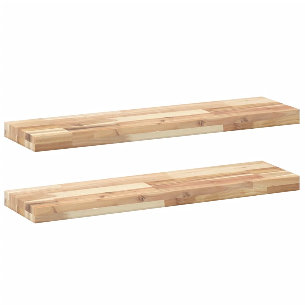 Étagères flottantes 2 pcs 80x20x4 cm acacia massif non traité - XIOS