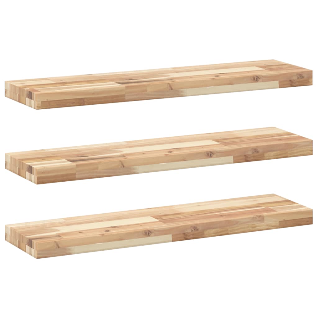 Étagères flottantes 3 pcs 80x20x4 cm acacia massif non traité - XIOS