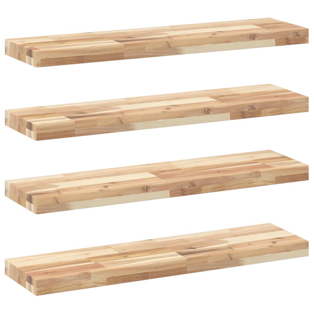 Étagères flottantes 4 pcs 80x20x4 cm acacia massif non traité - XIOS
