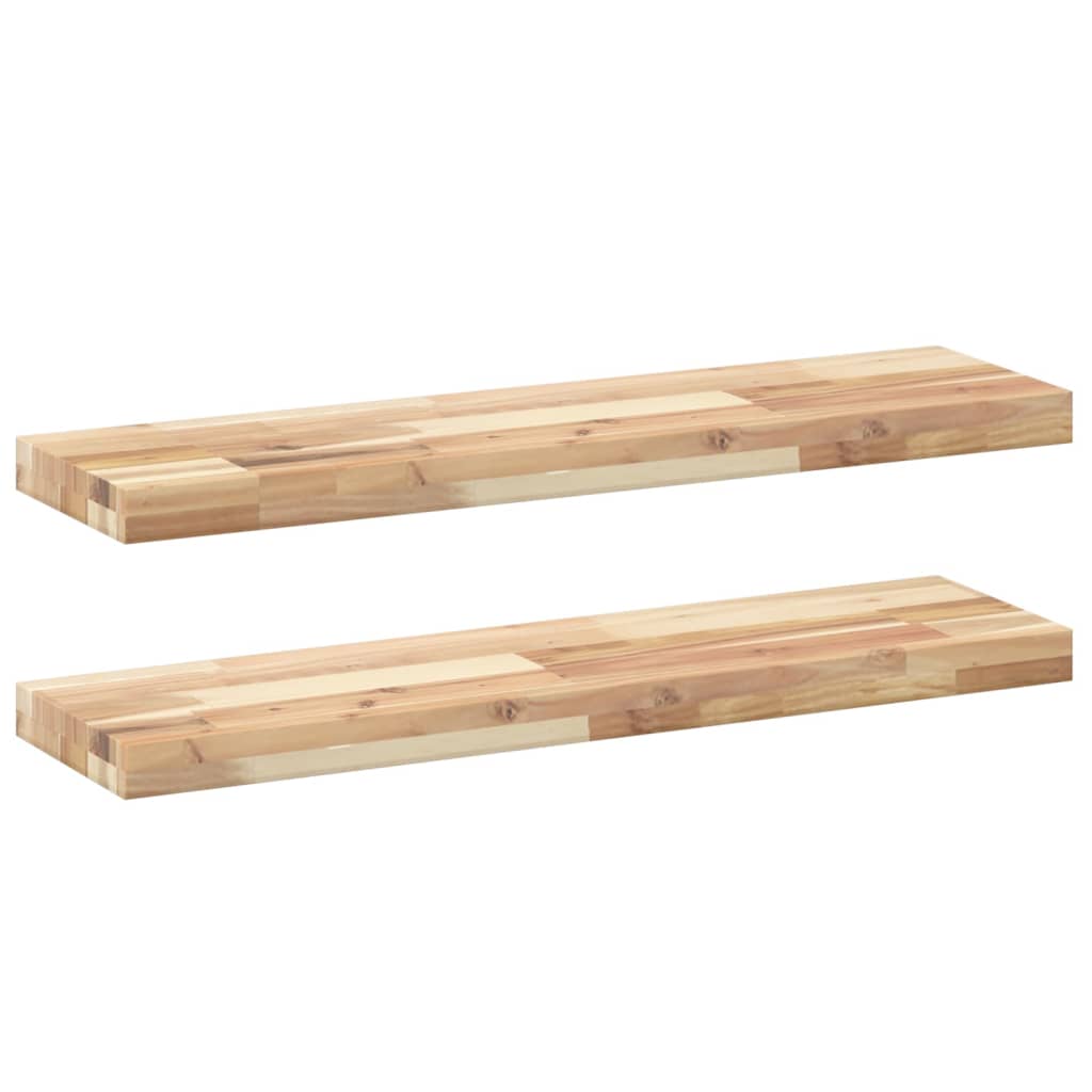 Étagères flottantes 2 pcs 100x20x4 cm acacia massif non traité - XIOS