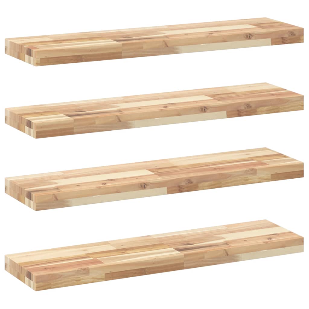 Étagères flottantes 4 pcs 100x20x4 cm acacia massif non traité - XIOS