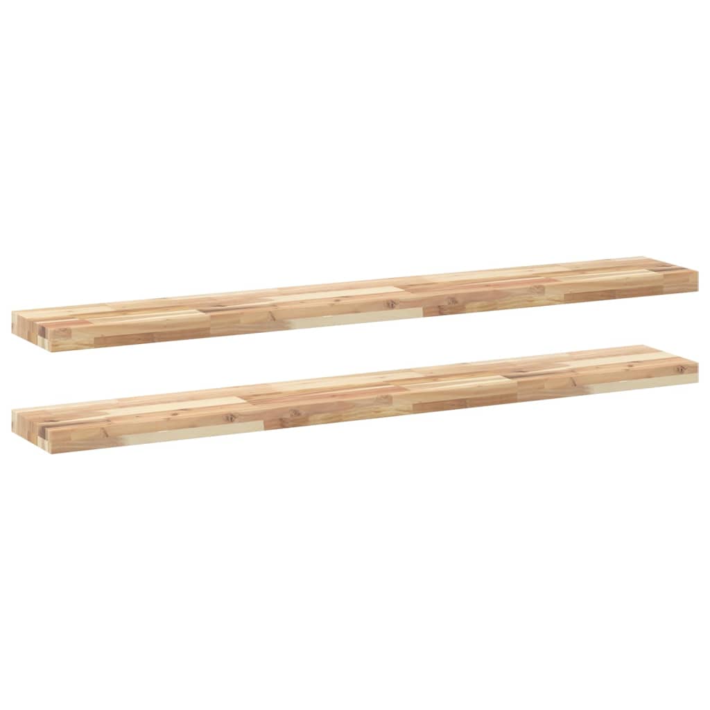 Étagères flottantes 2 pcs 120x20x4 cm acacia massif non traité - XIOS