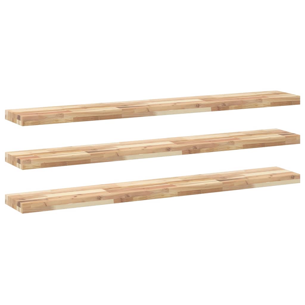 Étagères flottantes 3 pcs 120x20x4 cm acacia massif non traité - XIOS