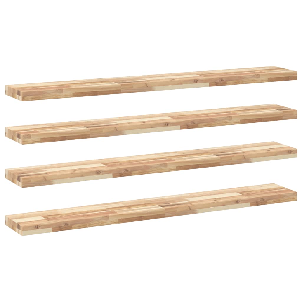 Étagères flottantes 4 pcs 140x20x4 cm acacia massif non traité - XIOS