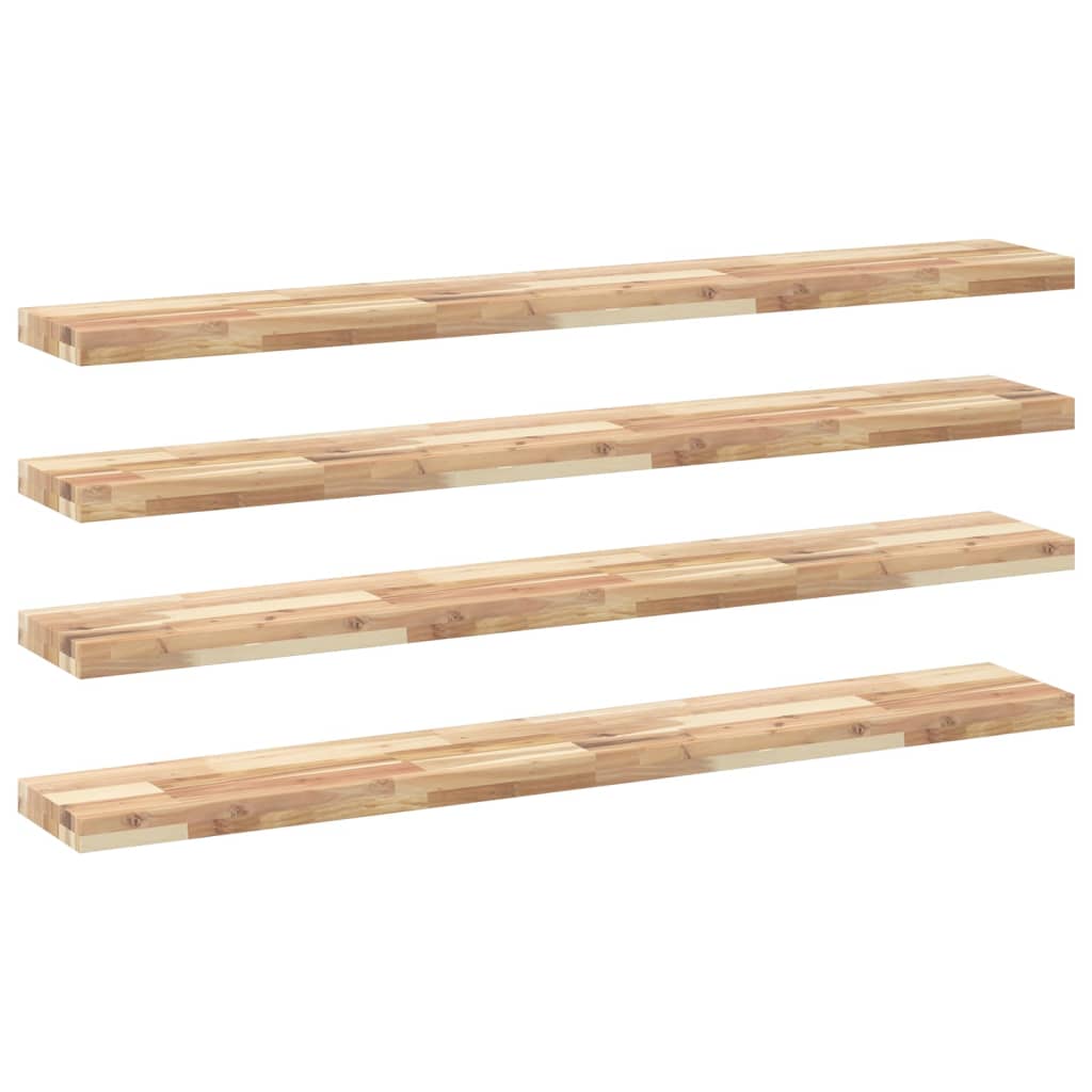 Étagères flottantes 4 pcs 160x20x4 cm acacia massif non traité