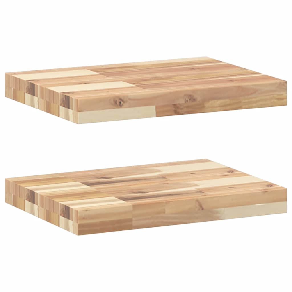 Étagères flottantes 2 pcs 40x30x4 cm acacia massif non traité - XIOS