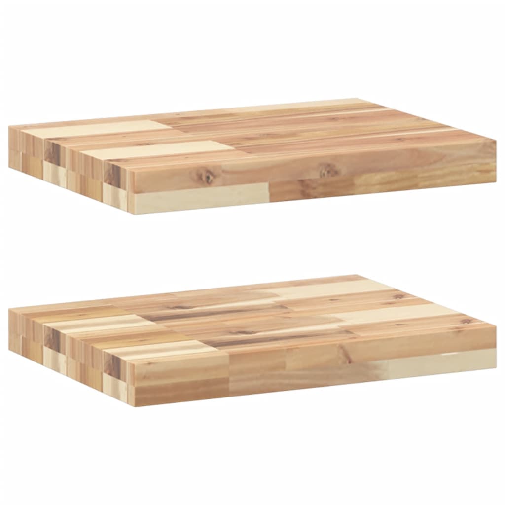 Étagères flottantes 2 pcs 60x30x4 cm acacia massif non traité - XIOS