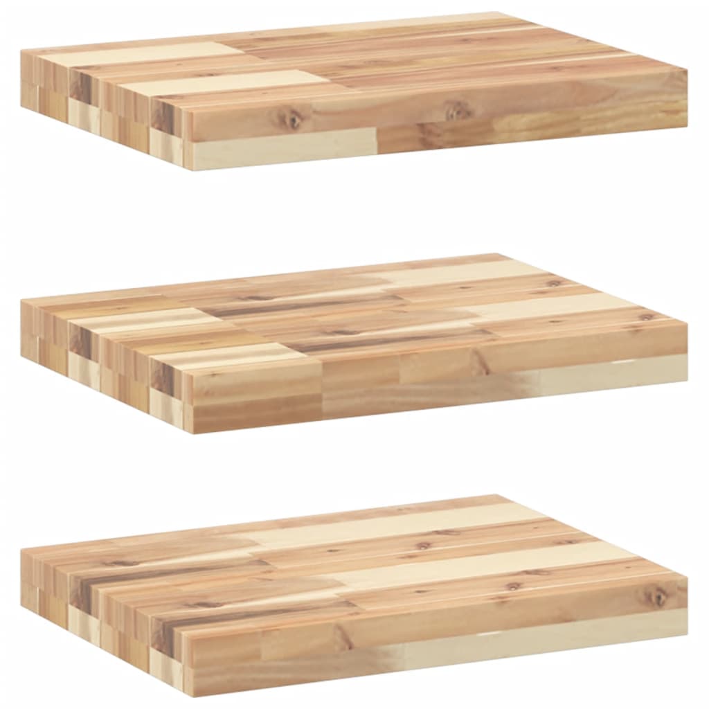 Étagères flottantes 3 pcs 60x30x4 cm acacia massif non traité - XIOS