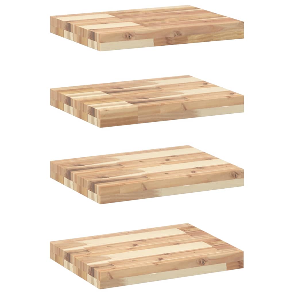 Étagères flottantes 4 pcs 60x30x4 cm acacia massif non traité - XIOS