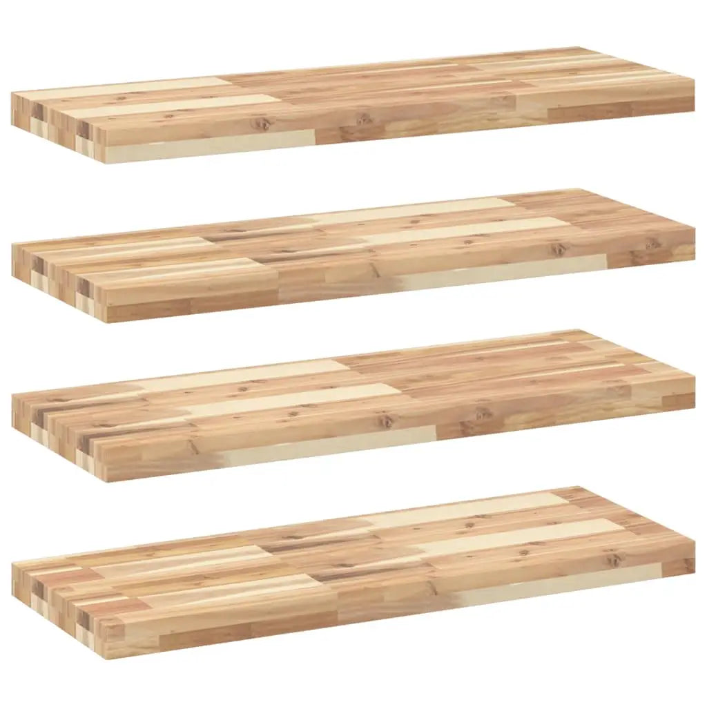 Étagères flottantes 4 pcs 80x30x4 cm acacia massif non traité - XIOS