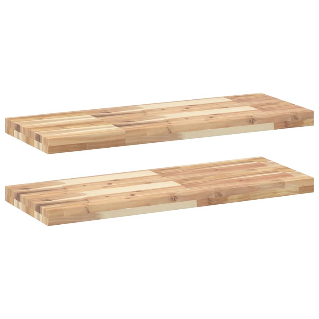 Étagères flottantes 2 pcs 100x30x4 cm acacia massif non traité - XIOS