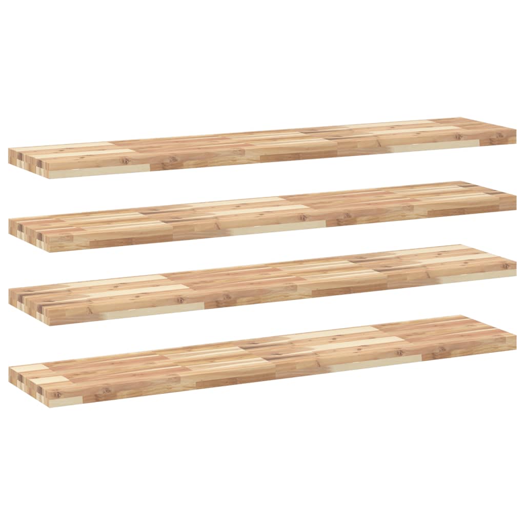 Étagères flottantes 4 pcs 140x30x4 cm acacia massif non traité - XIOS