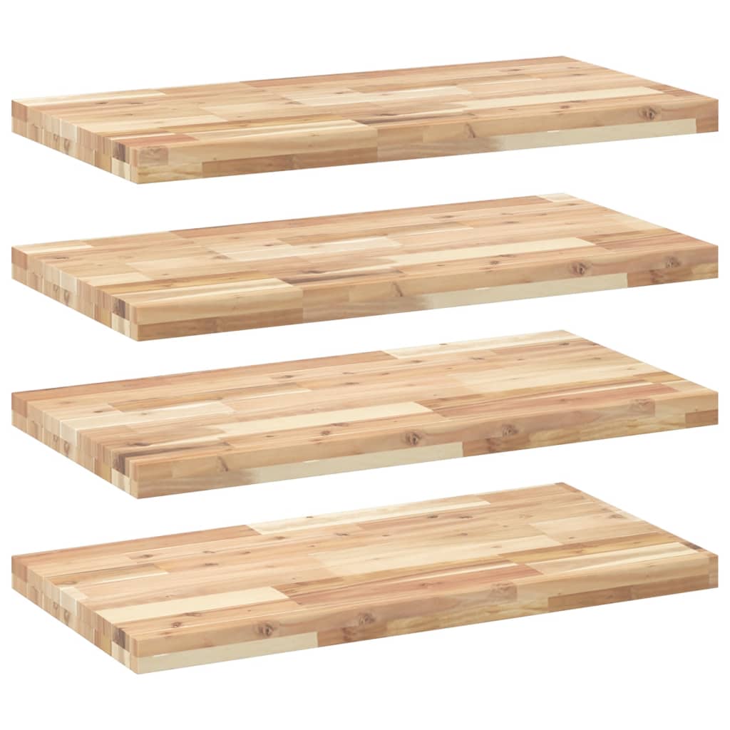 Étagères flottantes 4 pcs 80x40x4 cm acacia massif non traité - XIOS