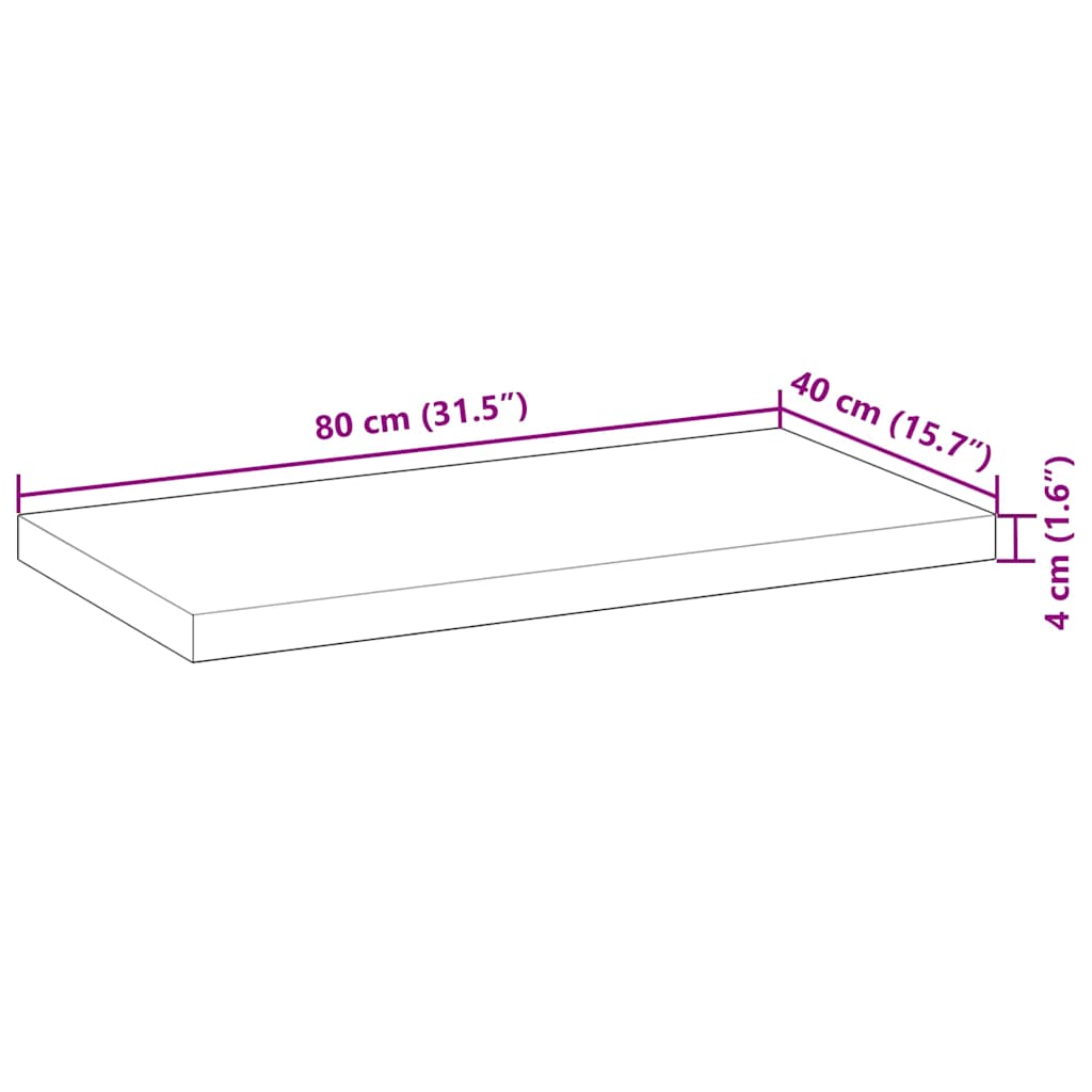 Étagères flottantes 4 pcs 80x40x4 cm acacia massif non traité - XIOS