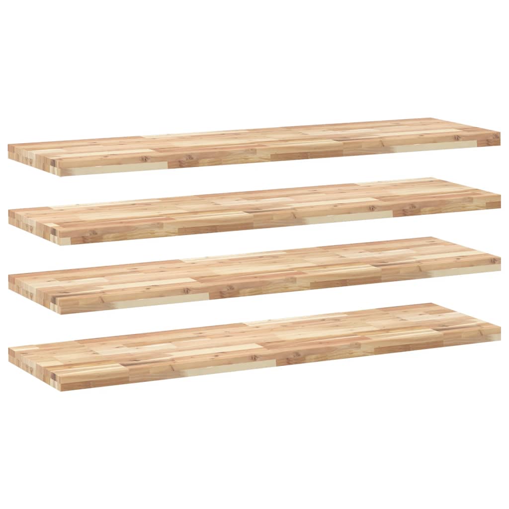 Étagères flottantes 4 pcs 160x40x4 cm acacia massif non traité
