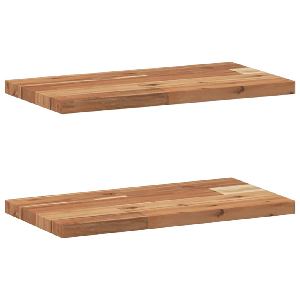 Étagères flottantes 2 pcs 60x20x2 cm acacia massif à l'huile - XIOS