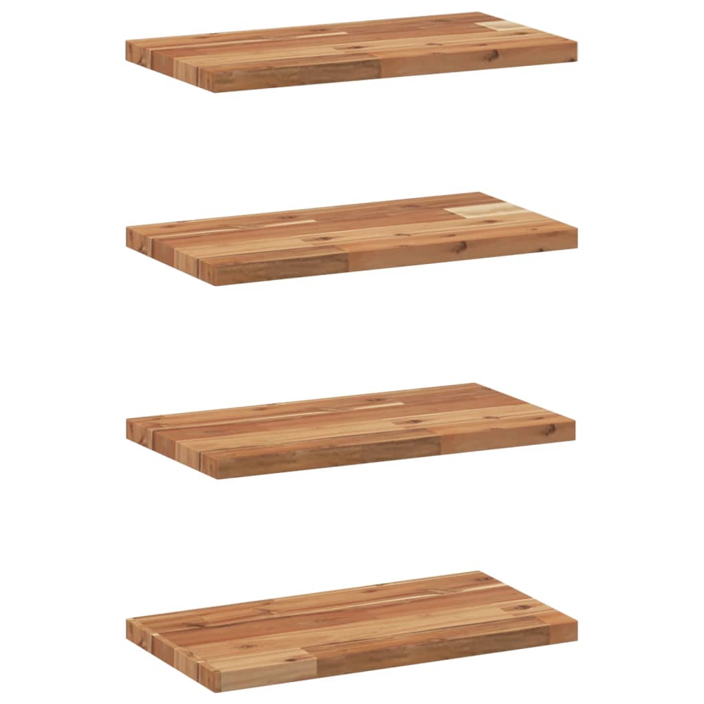 Étagères flottantes 4 pcs 60x20x2 cm acacia massif à l'huile - XIOS