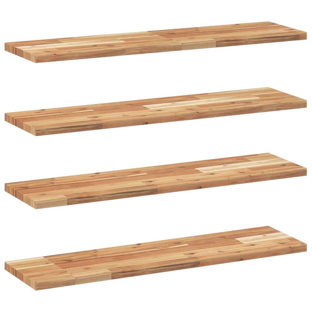 Étagères flottantes 4 pcs 80x20x2 cm acacia massif à l'huile - XIOS