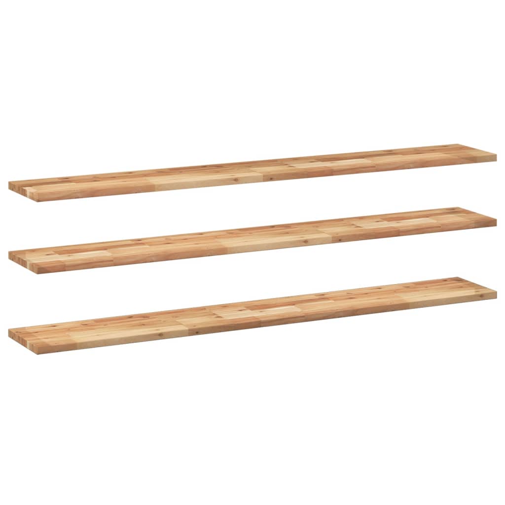 Étagères flottantes 3 pcs 160x20x2 cm acacia massif à l'huile
