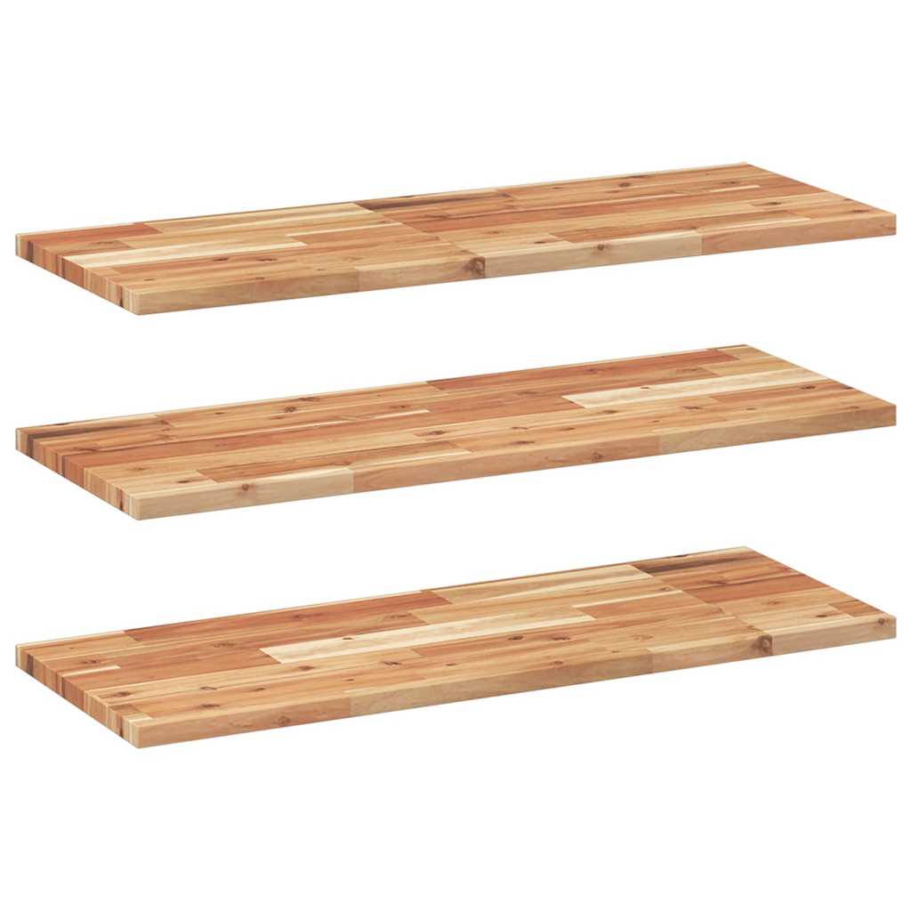 Étagères flottantes 3 pcs 80x30x2 cm acacia massif à l'huile - XIOS