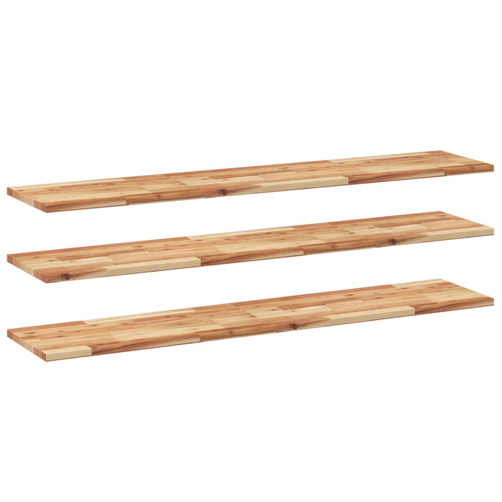 Étagères flottantes 3 pcs 120x30x2 cm acacia massif à l'huile - XIOS