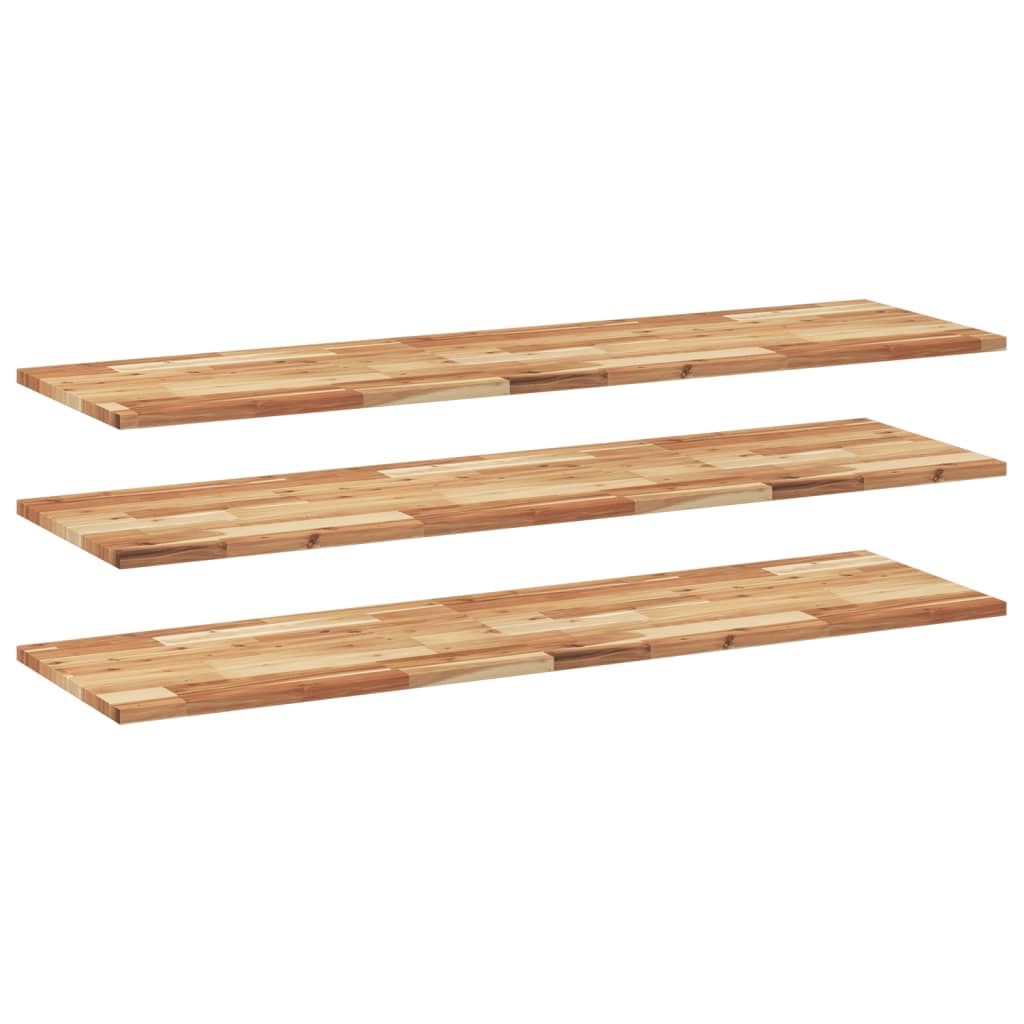 Étagères flottantes 3 pcs 120x40x2 cm acacia massif à l'huile