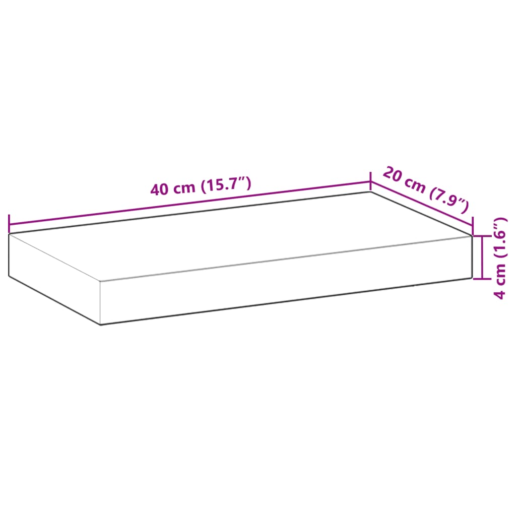 Étagères flottantes 4 pcs 40x20x4 cm acacia massif à l'huile - XIOS