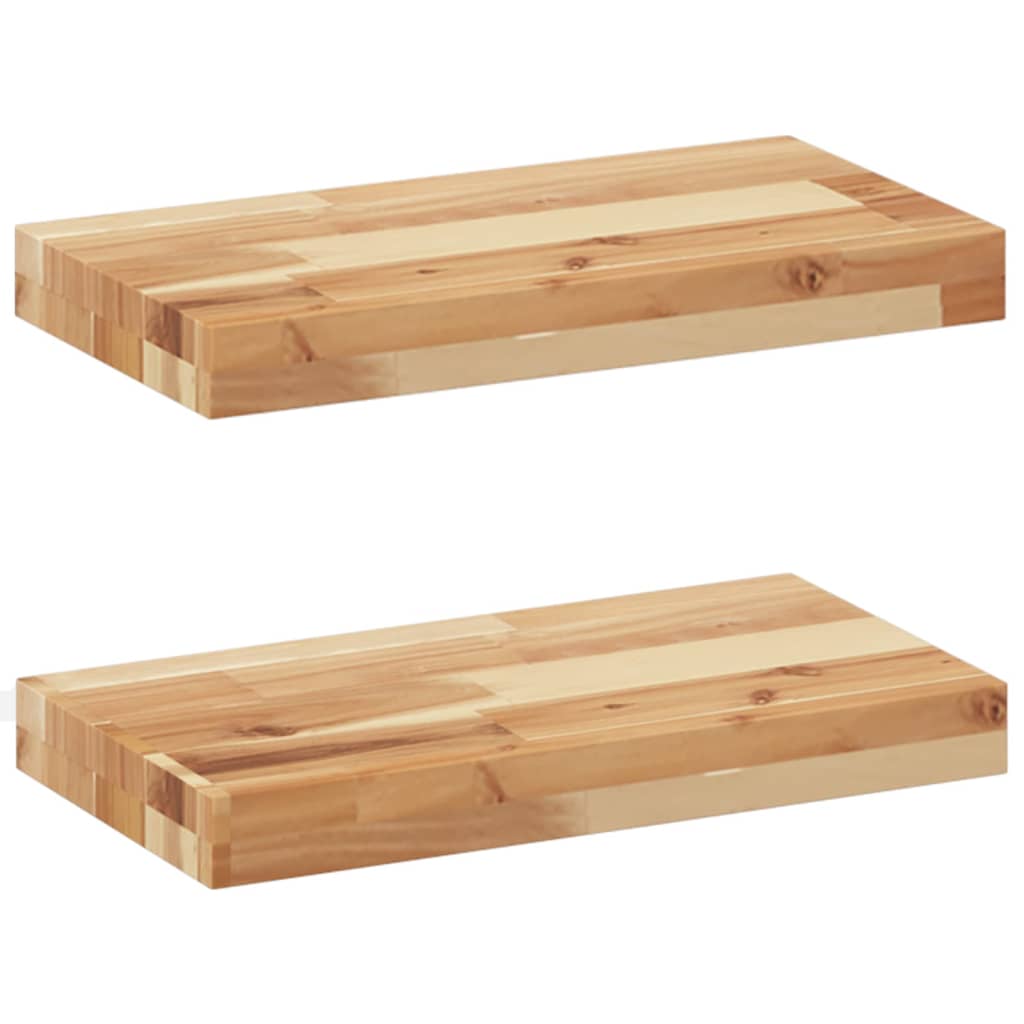 Étagères flottantes 2 pcs 60x20x4 cm acacia massif à l'huile - XIOS