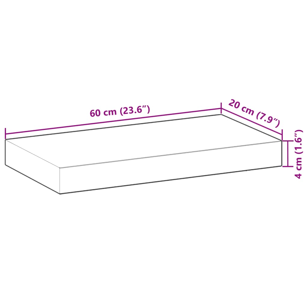 Étagères flottantes 2 pcs 60x20x4 cm acacia massif à l'huile - XIOS