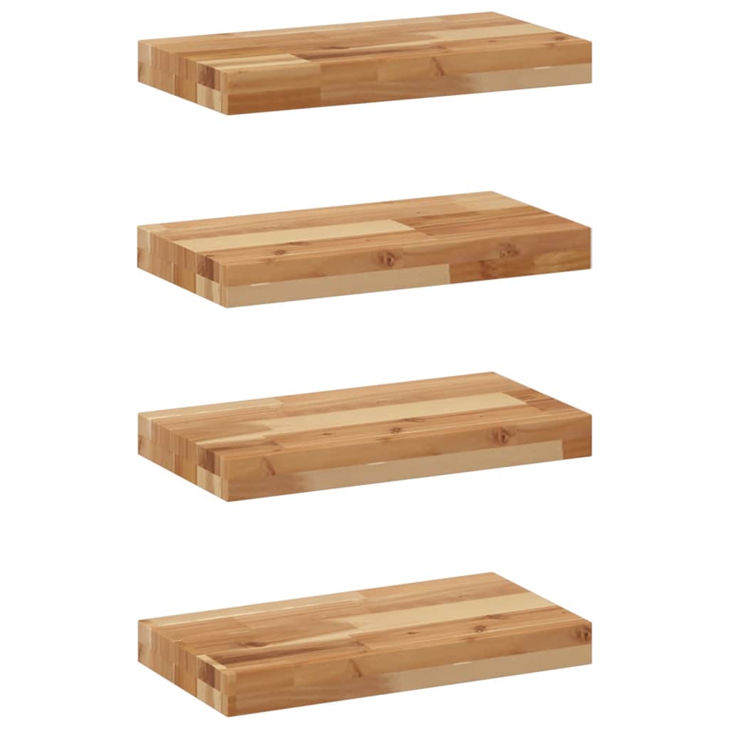 Étagères flottantes 4 pcs 60x20x4 cm acacia massif à l'huile - XIOS