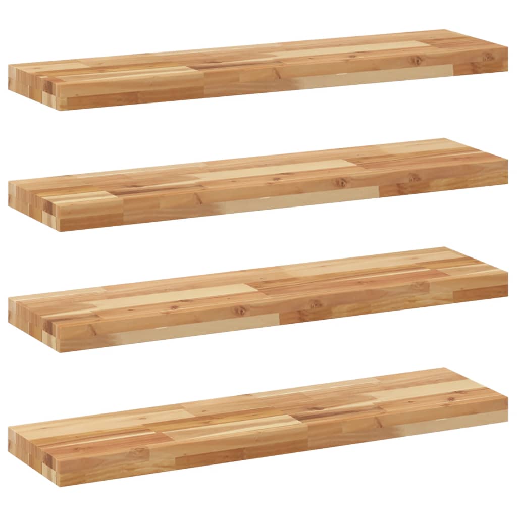 Étagères flottantes 4 pcs 80x20x4 cm acacia massif à l'huile - XIOS