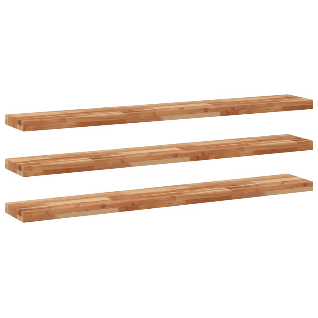 Étagères flottantes 3 pcs 160x20x4 cm acacia massif à l'huile