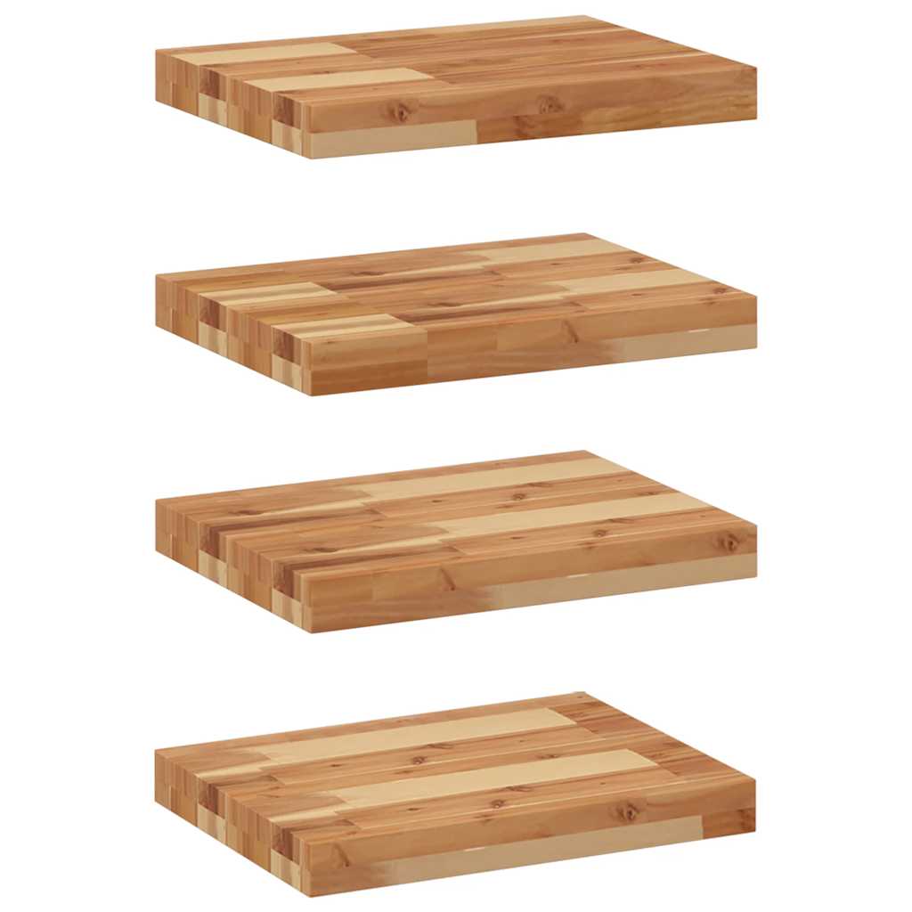 Étagères flottantes 4 pcs 40x30x4 cm acacia massif à l'huile - XIOS