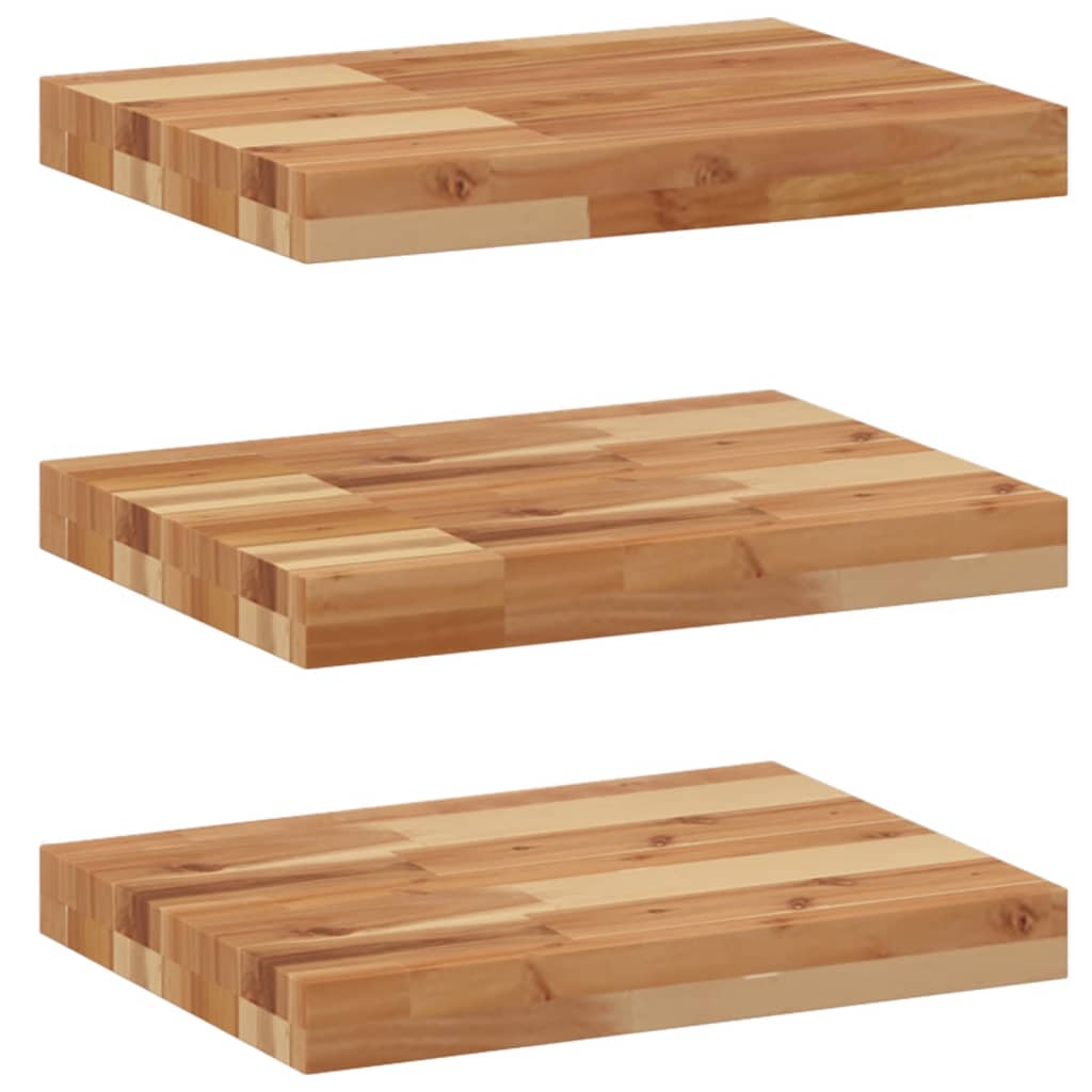 Étagères flottantes 3 pcs 60x30x4 cm acacia massif à l'huile - XIOS