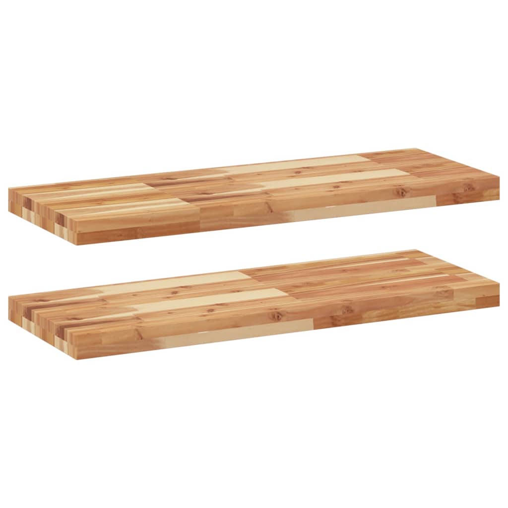 Étagères flottantes 2 pcs 80x30x4 cm acacia massif à l'huile - XIOS