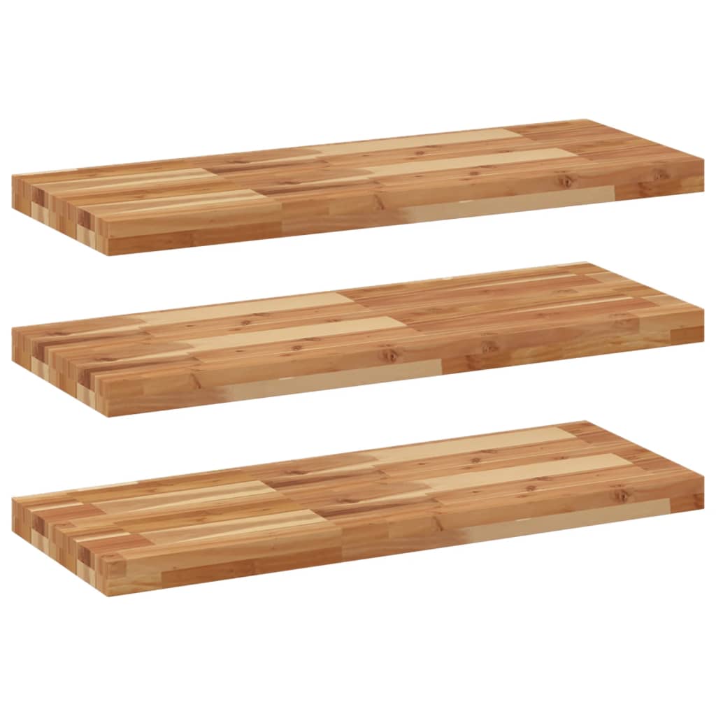 Étagères flottantes 3 pcs 80x30x4 cm acacia massif à l'huile - XIOS