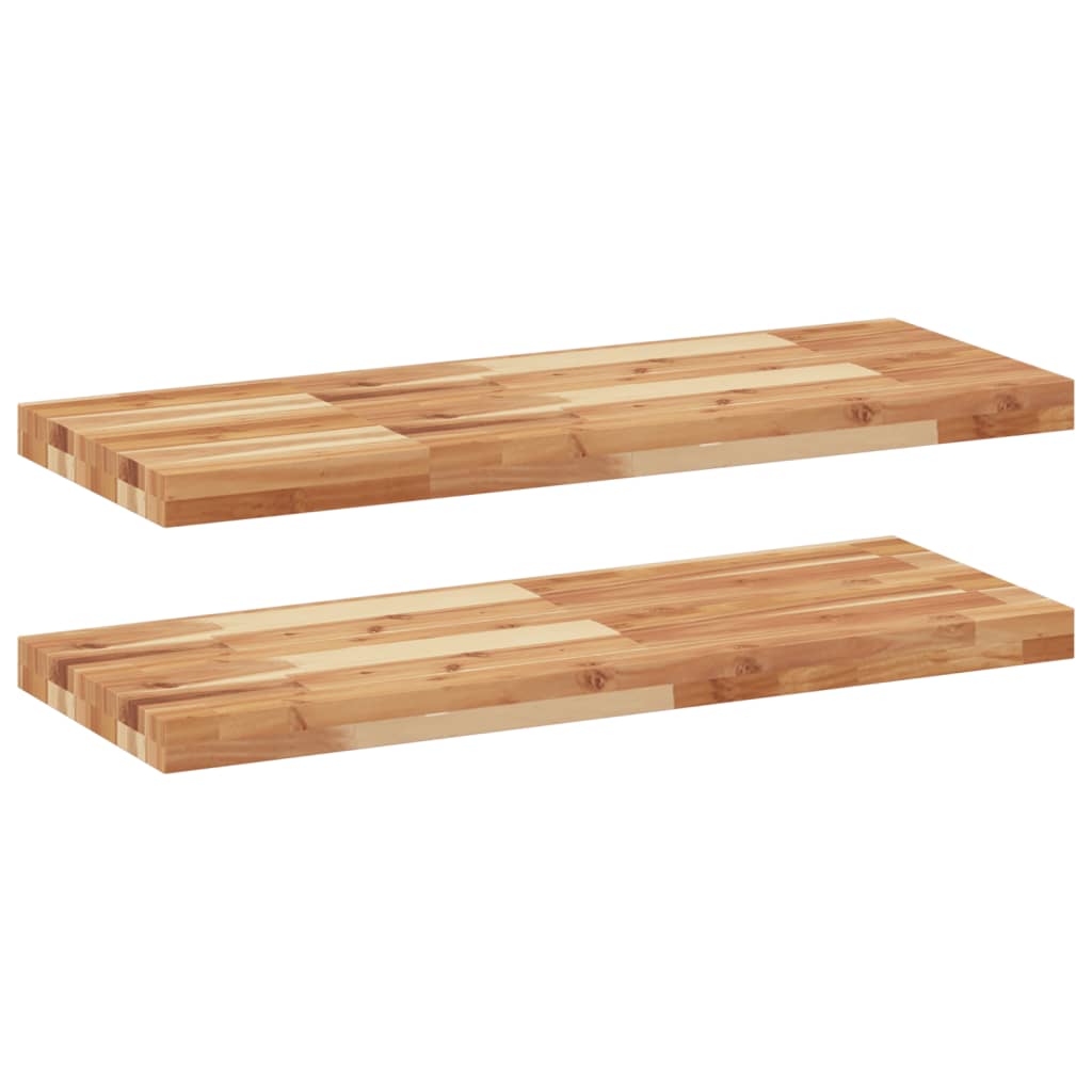 Étagères flottantes 2 pcs 100x30x4 cm acacia massif à l'huile - XIOS