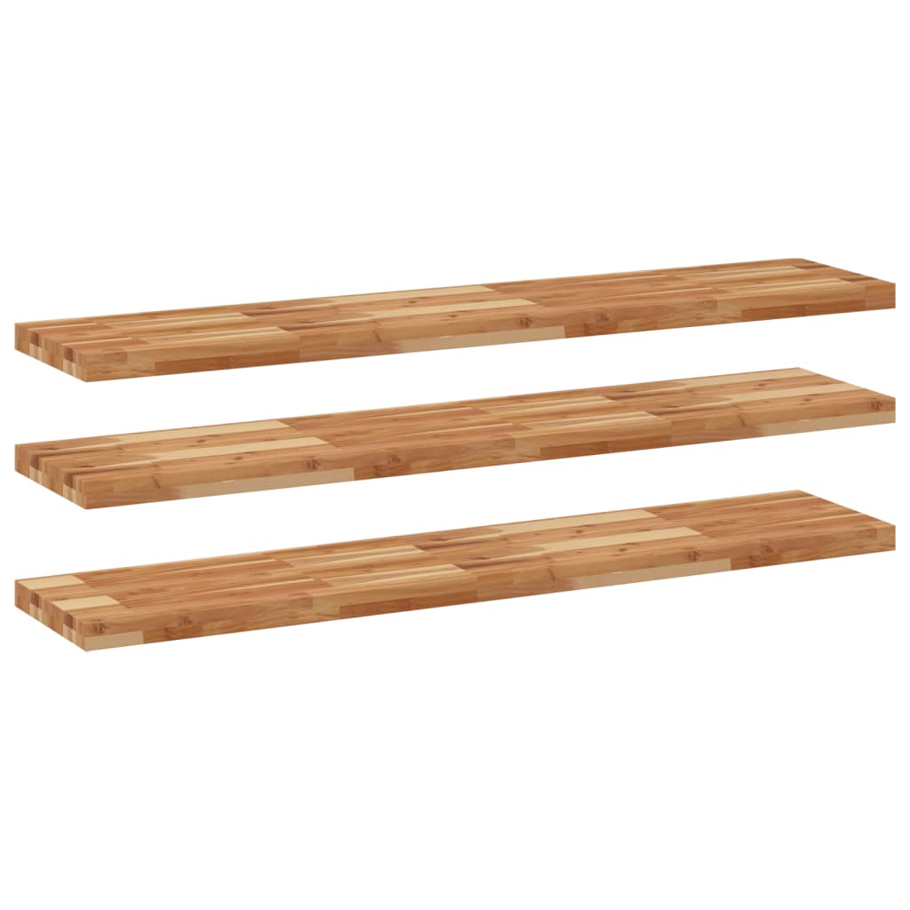 Étagères flottantes 3 pcs 160x30x4 cm acacia massif à l'huile