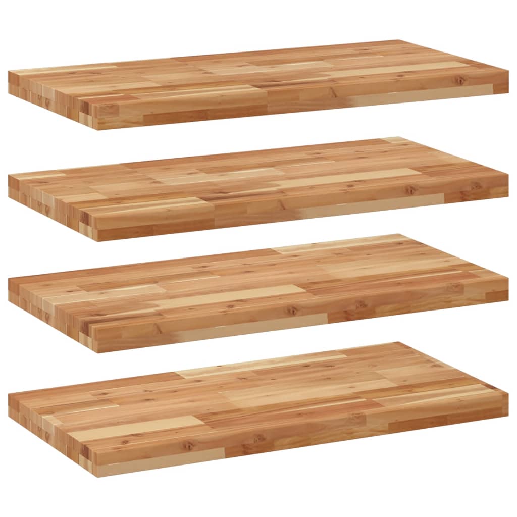 Étagères flottantes 4 pcs 80x40x4 cm acacia massif à l'huile - XIOS