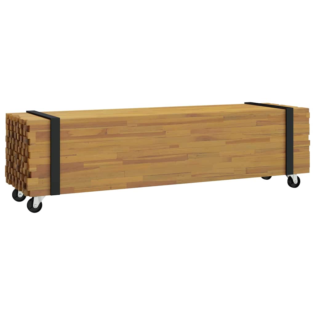 Meuble TV Marron 110 x 30 x 30 cm Bois de teck massif - XIOS