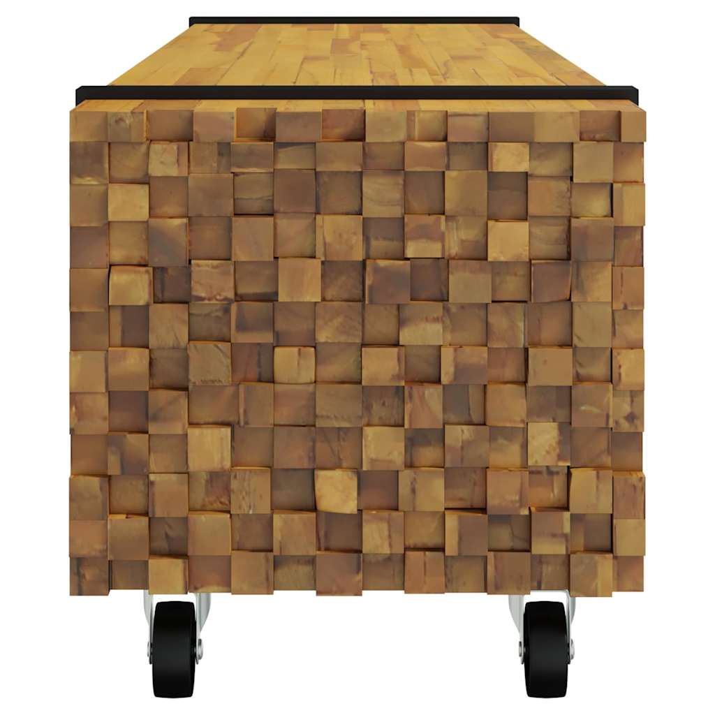 Meuble TV Marron 110 x 30 x 30 cm Bois de teck massif - XIOS